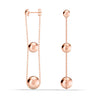 925 Sterling Silver Rose Gold-Plated Triple Drop Dangle Earrings for Women Teen