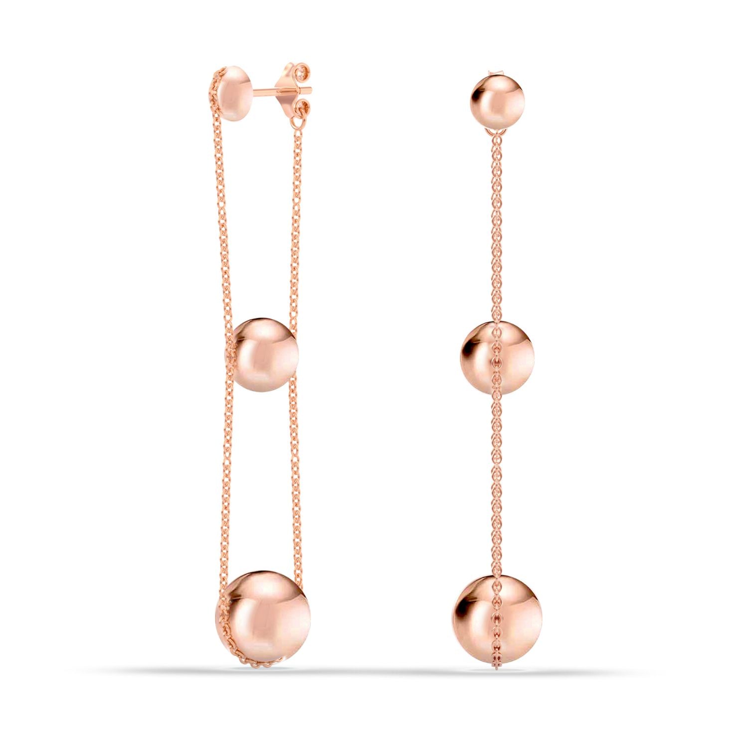 925 Sterling Silver Rose Gold-Plated Triple Drop Dangle Earrings for Women Teen