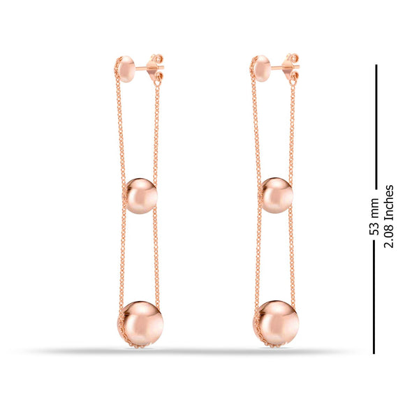 925 Sterling Silver Rose Gold-Plated Triple Drop Dangle Earrings for Women Teen