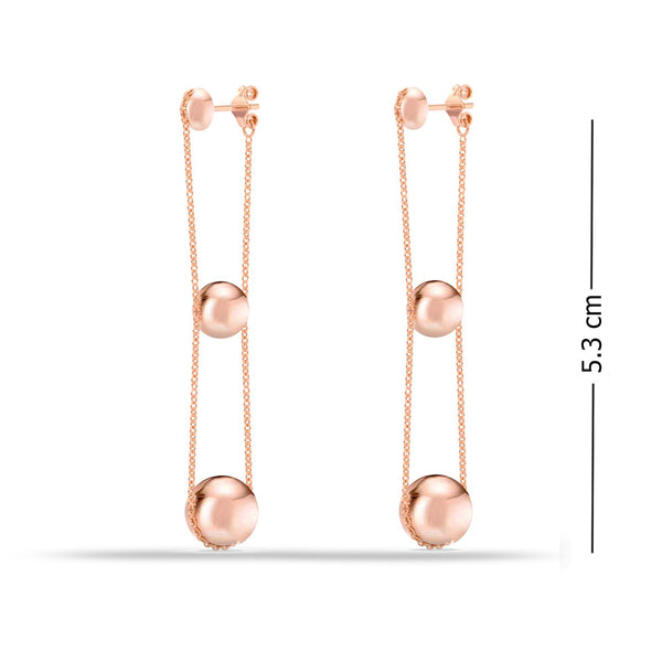 925 Sterling Silver Rose Gold-Plated Triple Drop Dangle Earrings for Women Teen