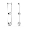 925 Sterling Silver Ball Triple Beaded Drop Dangle Earrings for Women