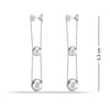 925 Sterling Silver Ball Triple Beaded Drop Dangle Earrings for Women