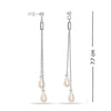 925 Sterling Silver Pearl Drop Dangle Long Earring for Women