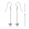 925 Sterling Silver Classic Long Chain Hook Mirror Disco Ball Drop Dangle Earrings for Women