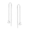 925 Sterling Silver Long Threader Tassel Chain Hypoallergenic Double Butterfly Drop Dangle Earrings Earrings for Women