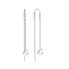 925 Sterling Silver Long Threader Tassel Chain Hypoallergenic Double Butterfly Drop Dangle Earrings Earrings for Women