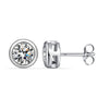 925 Sterling Silver Fancy Round Solitaire White Zircon Stud Earrings for Women and Girls