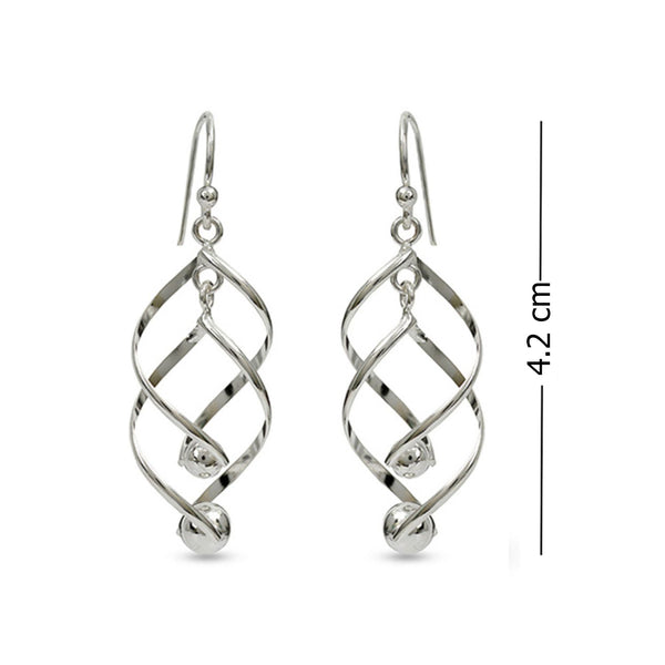 925 Sterling Silver Twist Infinity Linear Swirl French Drop Dangle Earrings for Women Girls