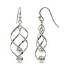 925 Sterling Silver Twist Infinity Linear Swirl French Drop Dangle Earrings for Women Girls