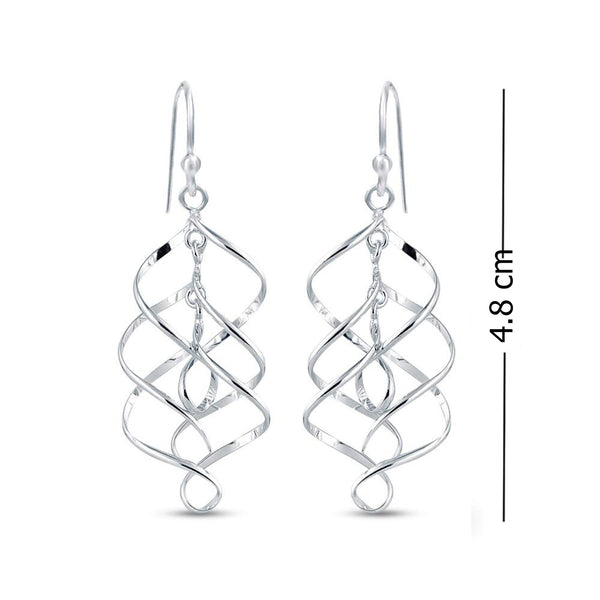 925 Sterling Silver Infinity Knot Twist French-Wire Drop Dangle Earring for Women