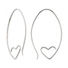 925 Sterling Silver Heart Love Earrings for Teen Women