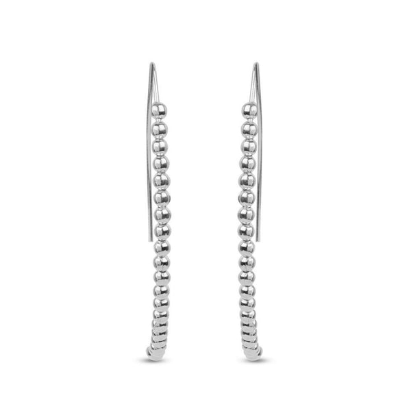 925 Sterling Silver Bead Threader Earrings for Women 48 MM