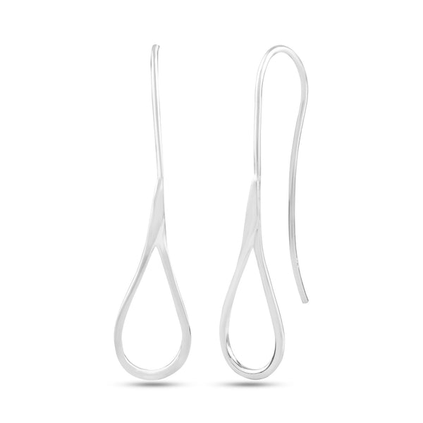 925 Sterling Silver Jewellery Threader Wire Light-Weight Drop Shape Dangle Earrings for Women