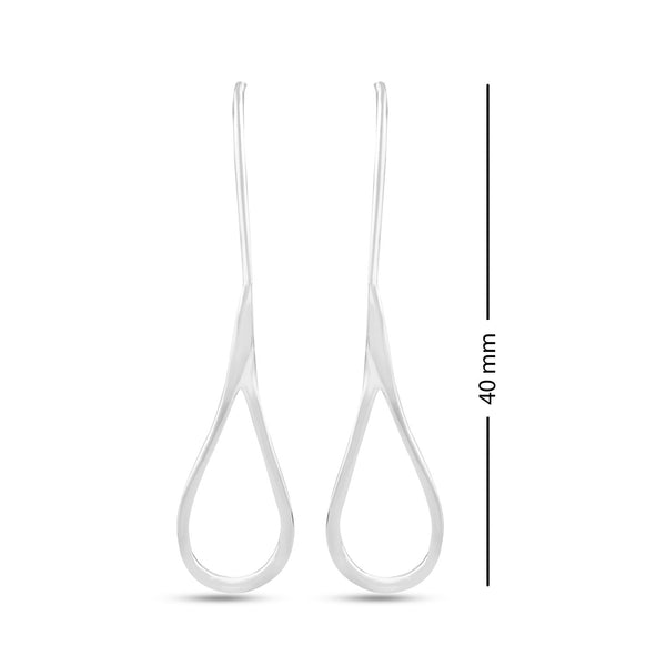 925 Sterling Silver Jewellery Threader Wire Light-Weight Drop Shape Dangle Earrings for Women