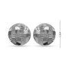 925 Sterling Silver Medium Half-Round Diamond-Cut Button Omega Back Clip-On Stud Earrings for Women Teen