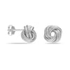 925 Sterling Silver Small Interlaced Love Knot Stud Earrings for Women Teen