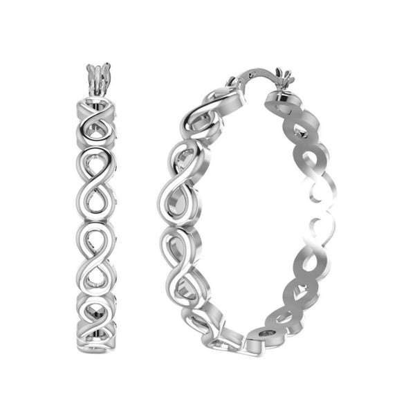 925 Sterling Silver Infinity Love Hoop Earrings for Women