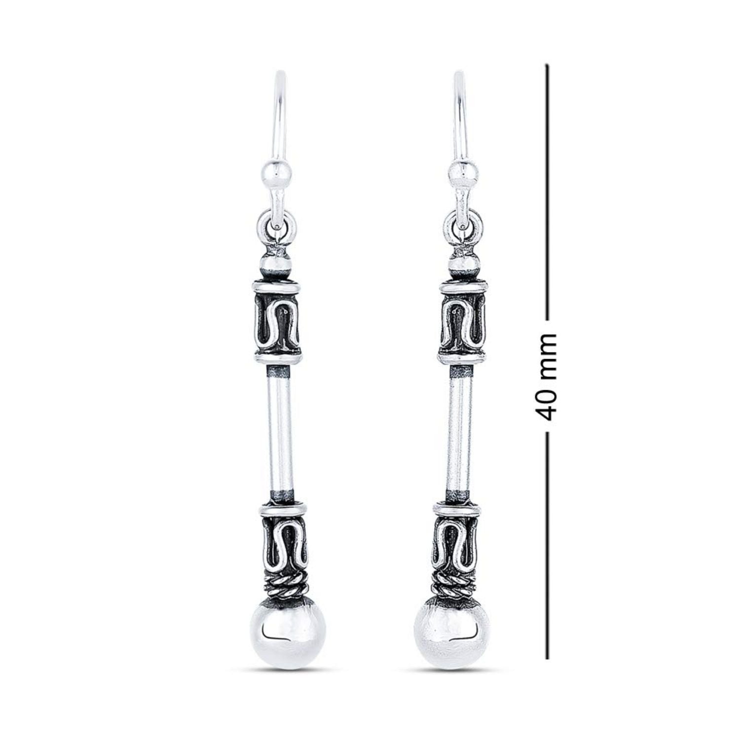 925 Sterling Silver Antique Drop Earrings for Teen Women