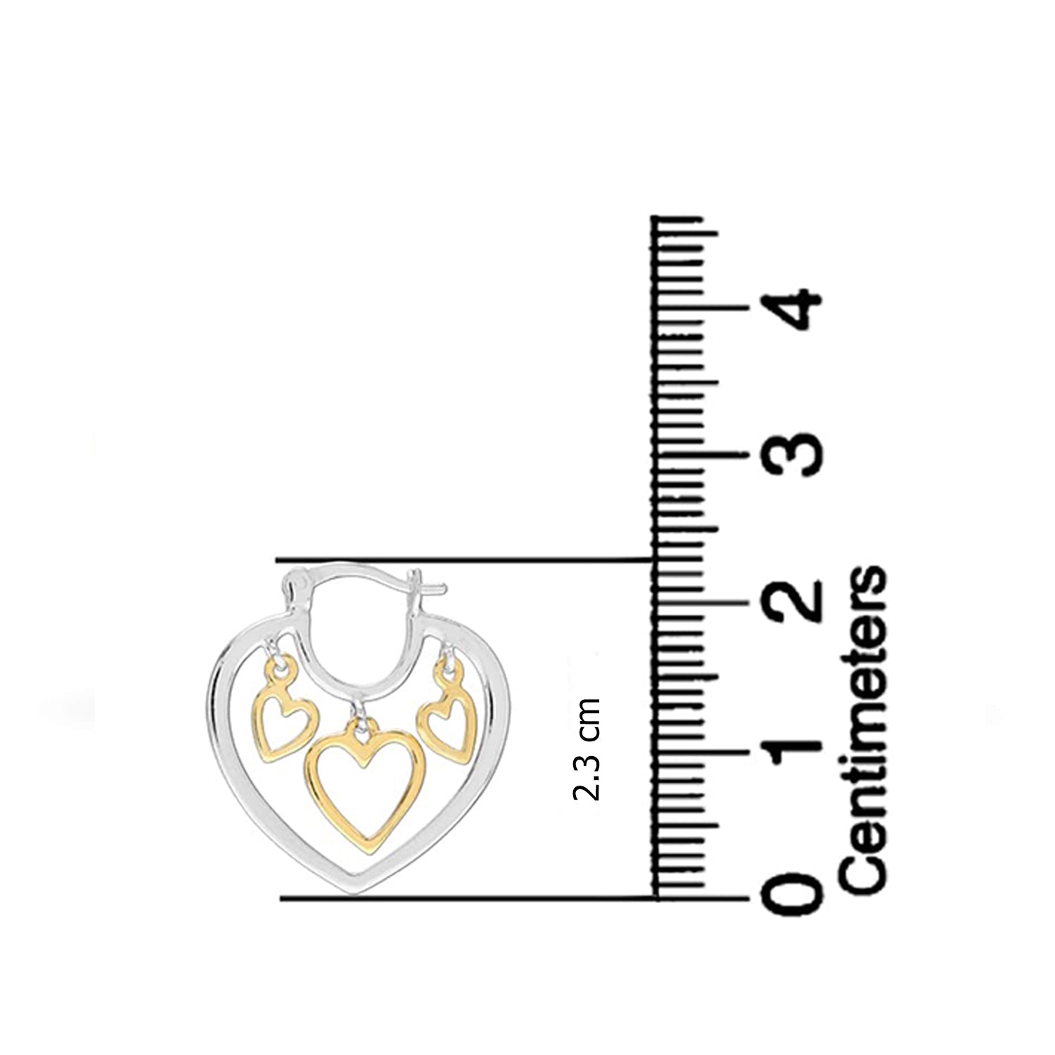 925 Sterling Silver Gold-Plated Two-Tone Heart Hoop Earring for Women Teen