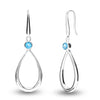 925 Sterling Sliver Birthstone Earrings for Teen Women (4 MM Blue Topaz )