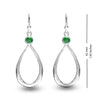 925 Sterling Sliver Birthstone Earrings for Teen Women (4 MM Green Emerald )