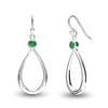 925 Sterling Sliver Birthstone Earrings for Teen Women (4 MM Green Emerald )