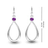 925 Sterling Sliver  Birthstone Earrings for Teen Women (4 MM Purple Amethyst )