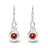 925 Sterling Sliver Birthstone Earrings for Women (6 MM Red Garnet)