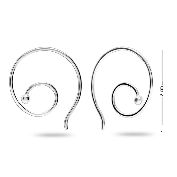 925 Sterling Silver Spiral Hoop Earrings for Teen Women