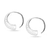 925 Sterling Silver Chevron Hoop Earrings for Teen Women
