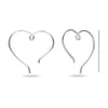 925 Sterling Silver Heart Shape Hoop Earrings for Teen Women