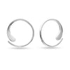 925 Sterling Silver Wire Pull Through Hoop Earrings for Teen Women