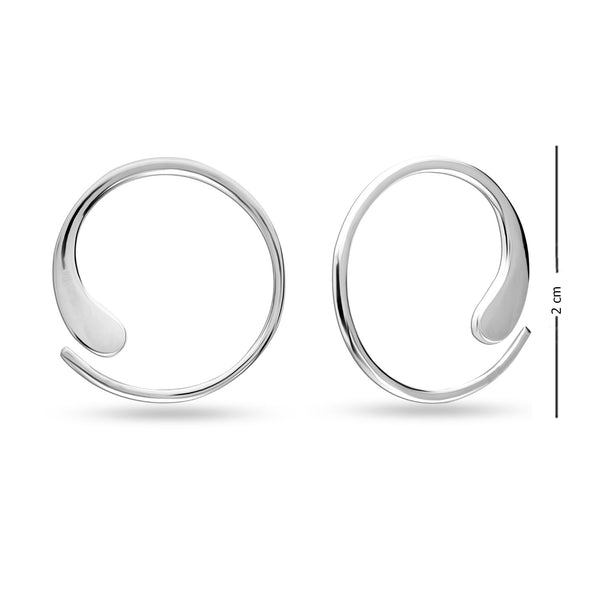 925 Sterling Silver Wire Pull Through Hoop Earrings for Teen Women