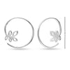 925 Sterling Silver Pull Through Hoop Earrings for Teen Women