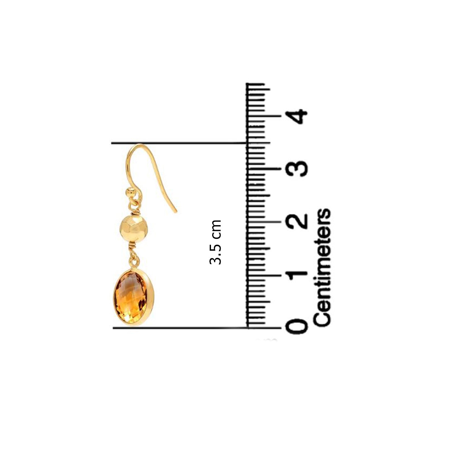 925 Sterling Silver Gold-Plated Bead Drop Dangle Earrings for Women, Citrine Natural Birthstone Earring