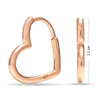 925 Sterling Silver Love Heart Rose-Gold Plated Hoop Earrings for Girls Women