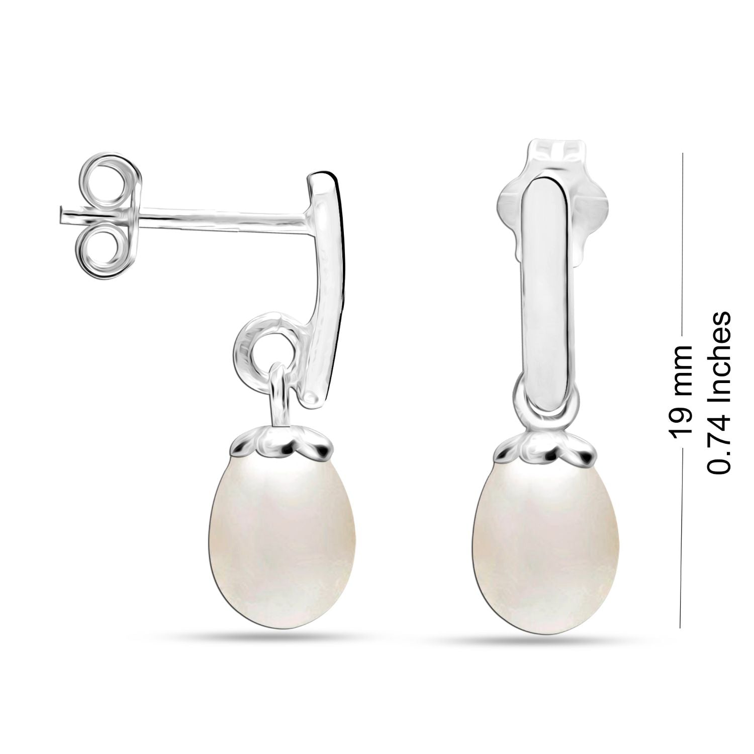 925 Sterling Silver Pearl Drop Earrings for Teen Women and Girls