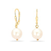 925 Sterling Silver Pearl Drop Dangler Leverback Earrings for Women