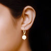 925 Sterling Silver Pearl Drop Dangler Leverback Earrings for Women