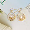 925 Sterling Silver Gold Plated Freshwater Pearl Drop Dangling Earring for Women and Teen