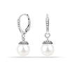 925 Sterling Silver Simulated Shell Pearl Leverback Dangle Earrings for Women & Girls