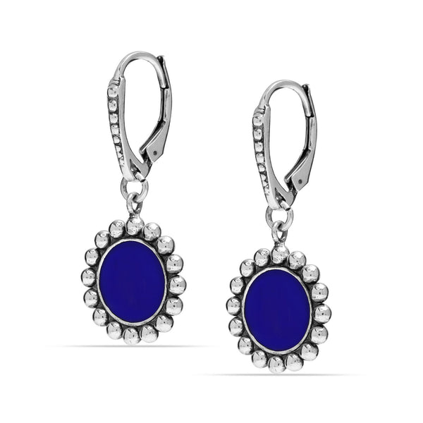 925 Sterling Silver Leverback Antique Light-Weight Circle Drop Dangle Earrings for Women 35 MM