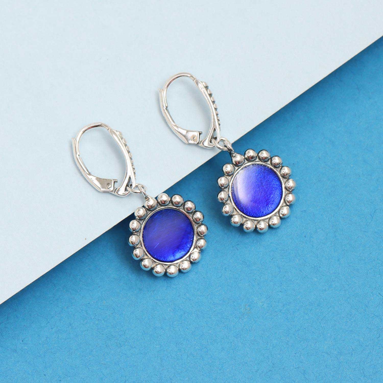 925 Sterling Silver Leverback Antique Light-Weight Circle Drop Dangle Earrings for Women 35 MM
