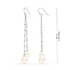 925 Sterling Silver Pearl Threader Tassel Long Chain Drop Dangler Earrings for Women Teen