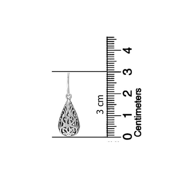 925 Sterling Silver Lacy Floral Teardrop Dangle Earrings for Teen Women