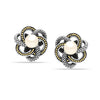 925 Sterling Silver Love Knot Pearl Stud Earrings Omega Back Stud Earring for Women