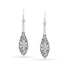 925 Sterling Silver Filigree Bali Inspired Flower Teardrop Dangle Hook Earrings for Women