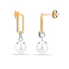 925 Sterling Silver Simulated Shell Pearl Drop Stud Earrings for Women