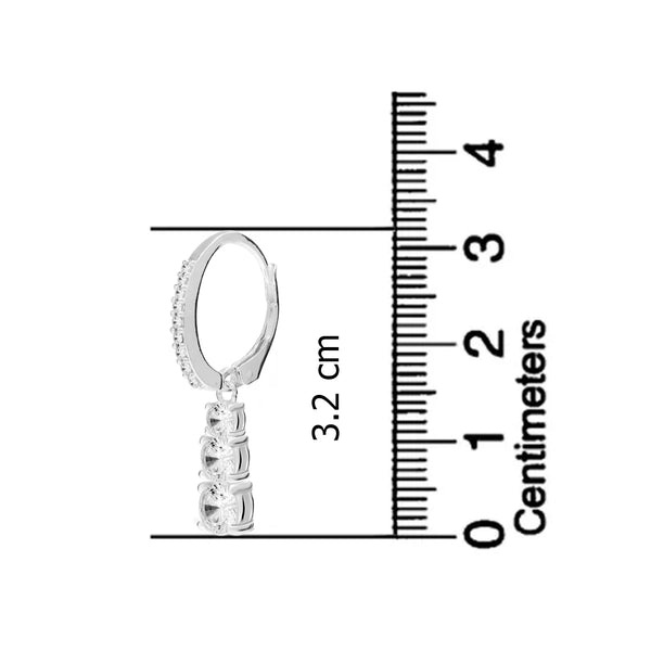 925 Sterling Silver Jewellery Cubic-Zirconia Lever-Back Drop Dangle Earrings for Women Teen