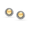 925 Sterling Silver Antique Round Two-Tone Dome Omega Back Stud Earrings for Women